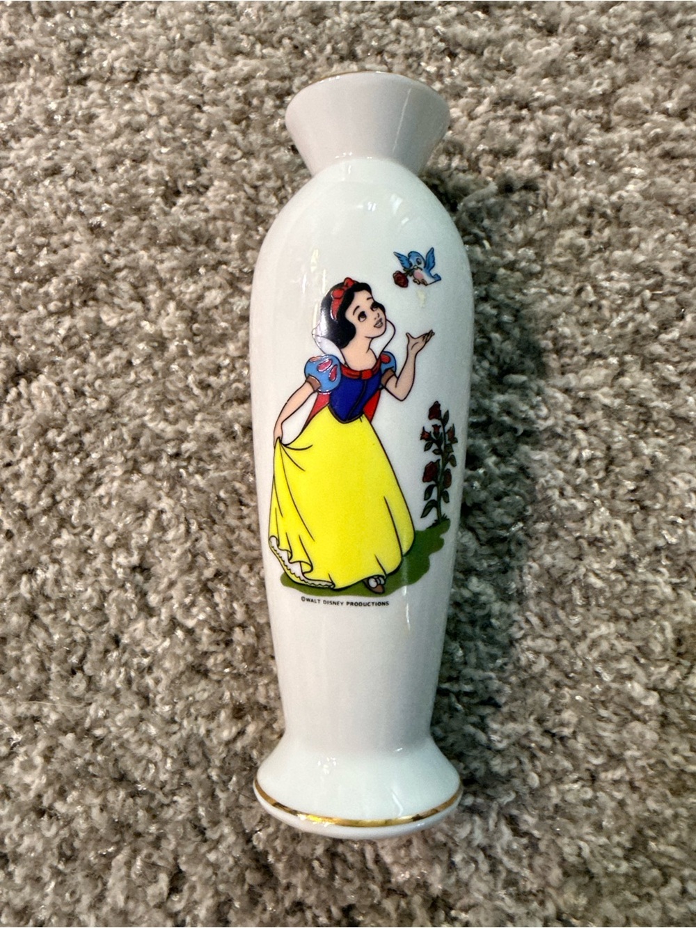 Vintage Disney Snow White Porcelain Bud Vase Japan